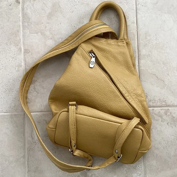 VALENTINA Italian Leather Multifunctional Backpack Sling  display picture 1
